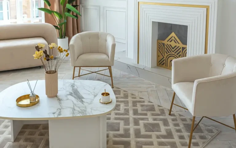 Silicon Valley property real estate agents Beige and gold living room.