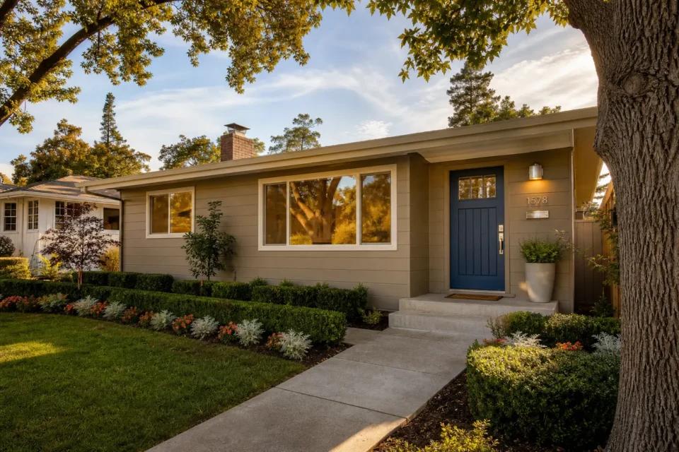 Willow Glen home with landscaped front yard and updated front door