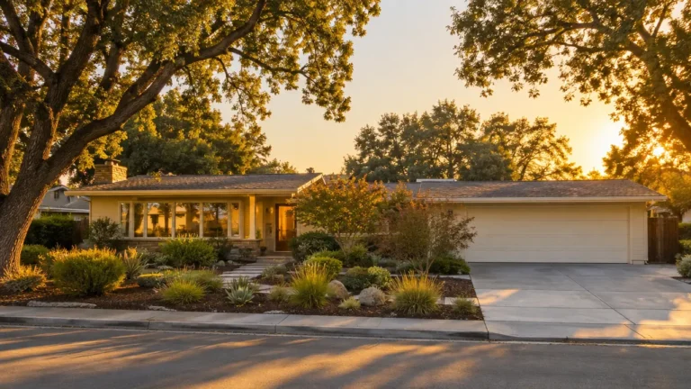 Single-story Cambrian ranch home in San Jose with landscaped front yard, mature trees, and a spacious driveway